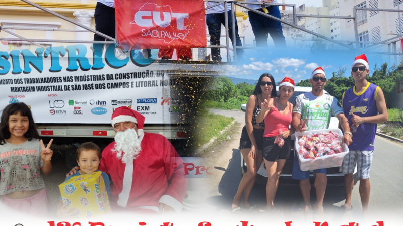 O 13º Projeto Sonho de Natal do Sintricom leva o espírito natalino para as crianças de São José e Caraguá
